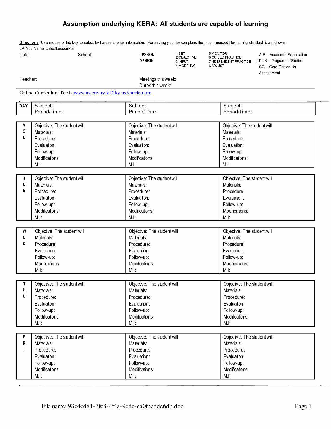 High School Lesson Plan Template Best Of Download Free Weekly Lesson Plan Template Lots Of Free