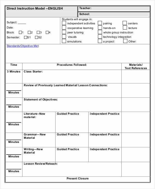 High School Lesson Plan Template Luxury Lesson Plan Template 17 Free Word Pdf Documents