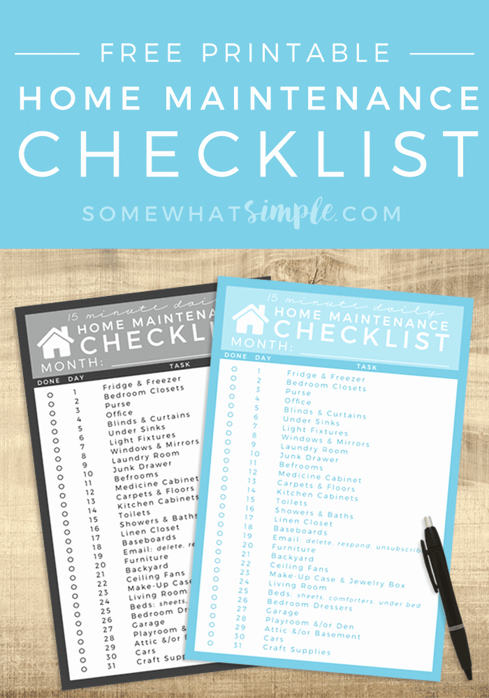 Home Maintenance Checklist Printable Beautiful Daily Cleaning Schedule Easy Home Maintenance somewhat