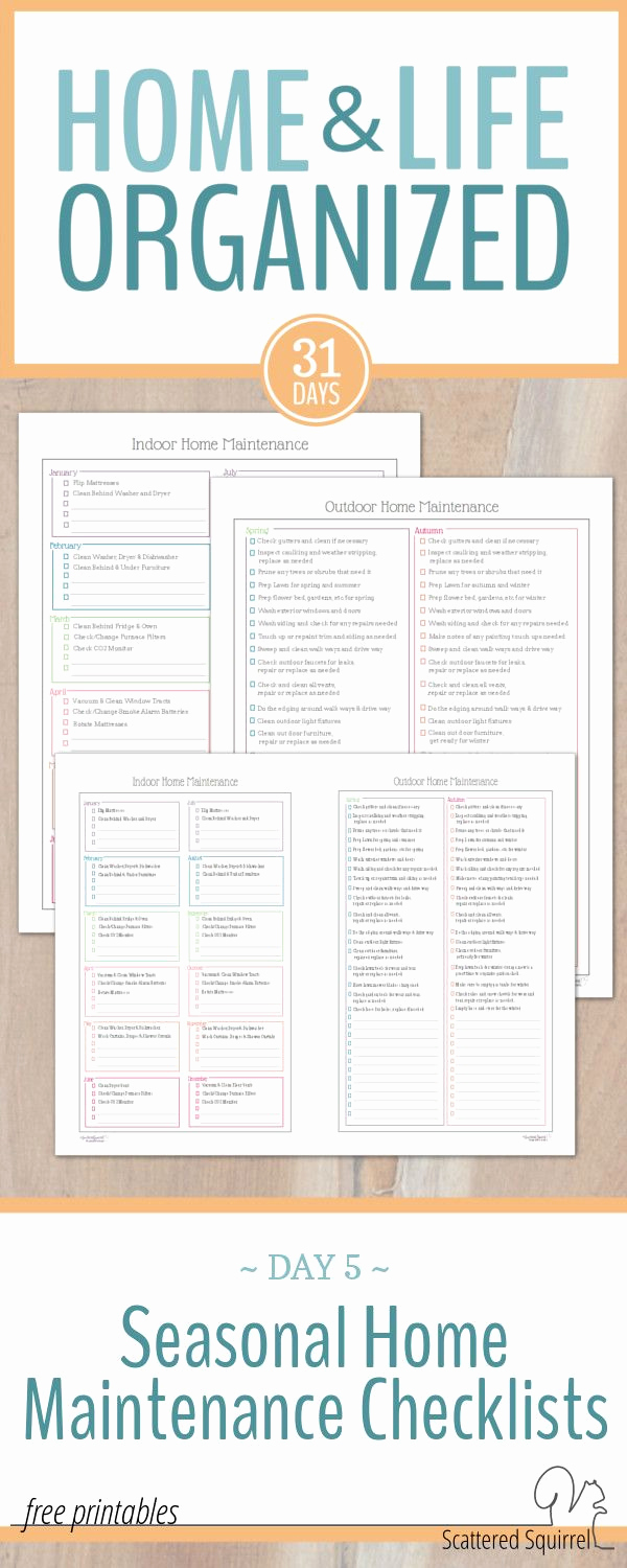 Home Maintenance Checklist Printable Inspirational Best 25 Home Maintenance Checklist Ideas On Pinterest