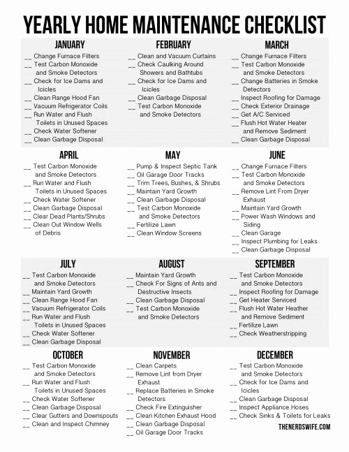 Home Maintenance Checklist Printable Lovely Best 25 Home Maintenance Checklist Ideas On Pinterest