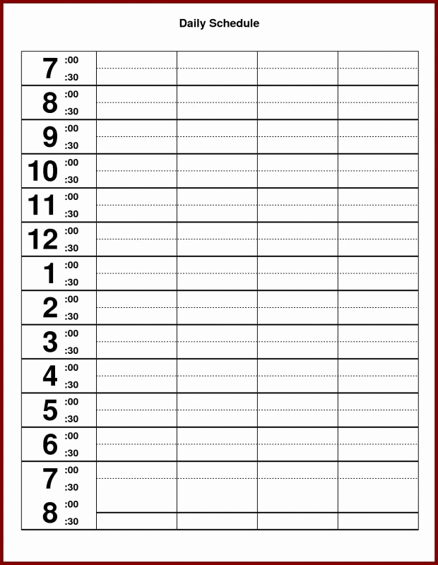 Hourly Schedule Template Excel Elegant Hourly Calendar Template