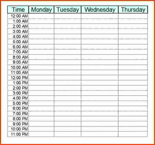 Hourly Schedule Template Excel Lovely 5 Hourly Calendar Template Bookletemplate