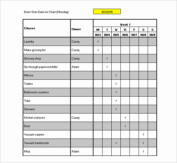 House Cleaning Checklist Template Fresh Housekeeping Checklist format for Fice In Excel