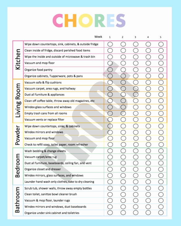 House Cleaning Checklist Template Lovely Cleaning Checklist Template 35 Word Excel Pdf