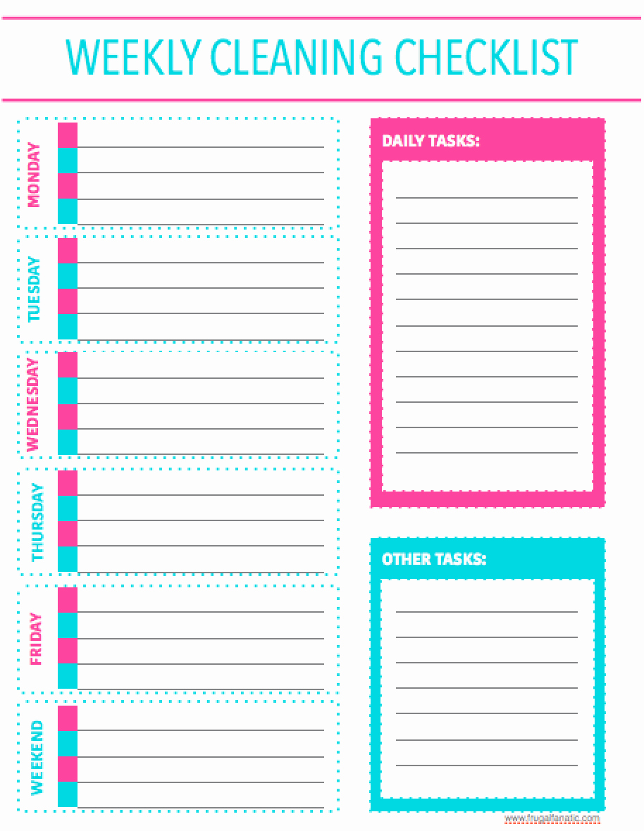 House Cleaning Checklist Template Luxury Weekly Cleaning Checklist Printable Frugal Fanatic