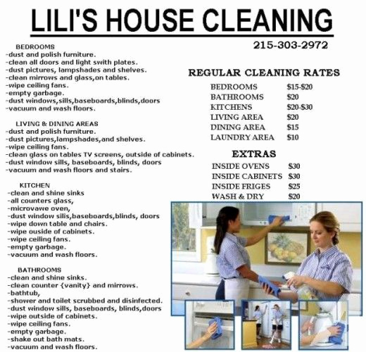 House Cleaning Price List Unique House Cleaning Services