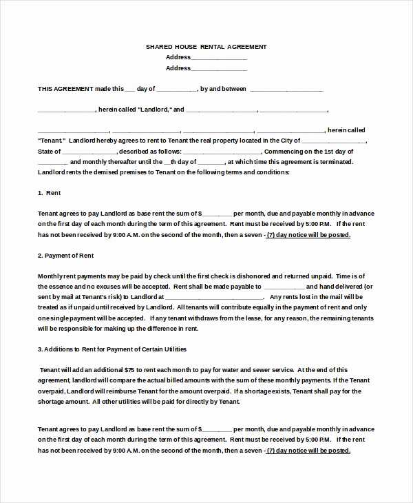 House Rental Agreement Template Awesome 18 House Rental Agreement Templates Doc Pdf