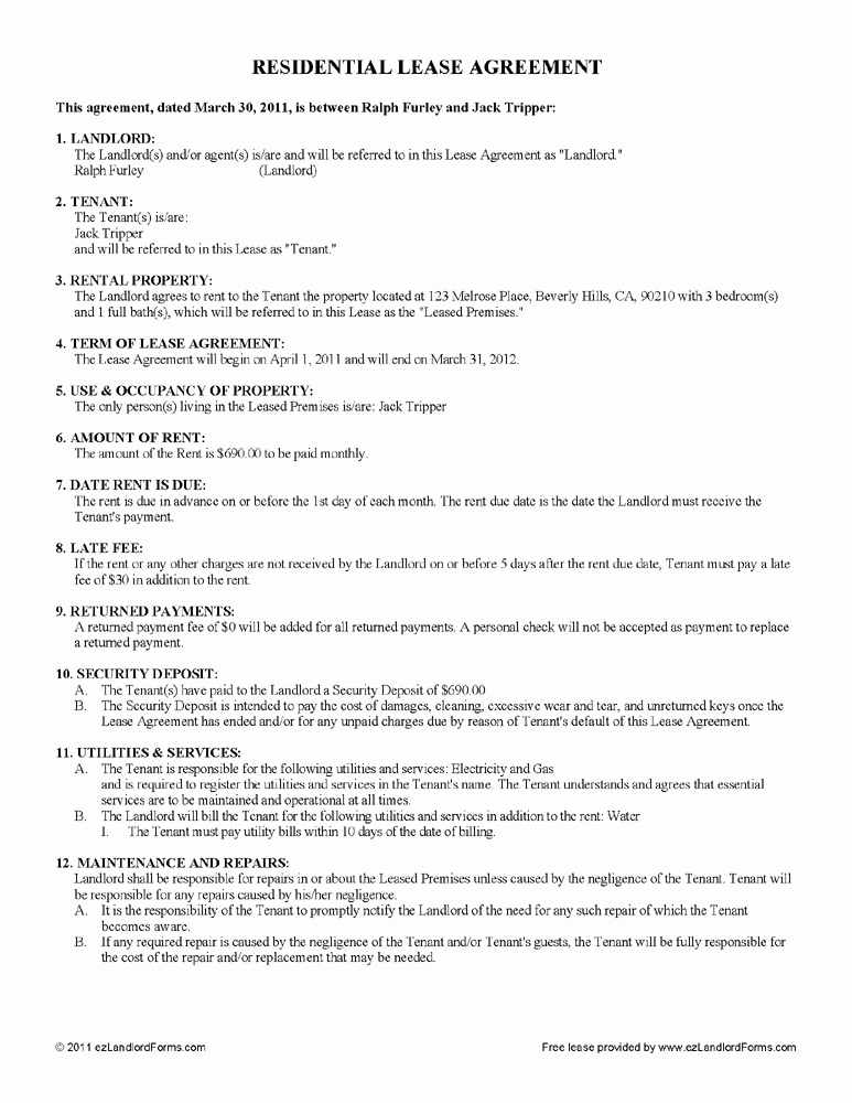 House Rental Agreement Template Awesome Residential Lease Agreement Template