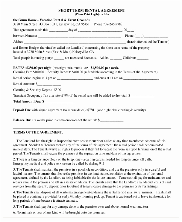 House Rental Agreement Template Unique 18 House Rental Agreement Templates Doc Pdf