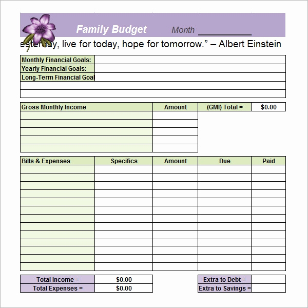 Household Budget Template Printable New Family Bud Template 10 Download Free Documents In