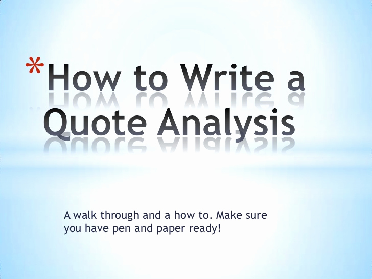 How to Make A Quotation Elegant How to Write A Quote Analysis