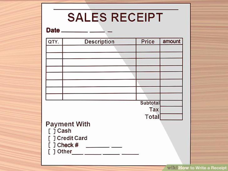 How to Make A Receipt Unique How to Write A Receipt 9 Steps with Wikihow