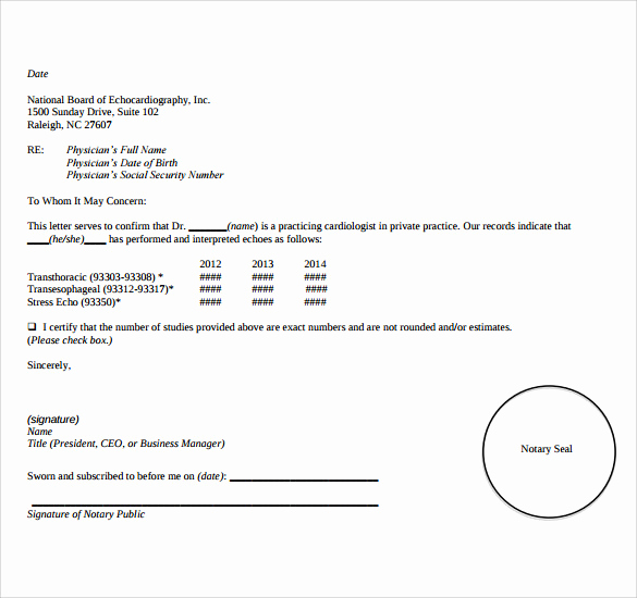 How to Notarize A Letter New Sample Notarized Letter 6 Documents In Word Pdf