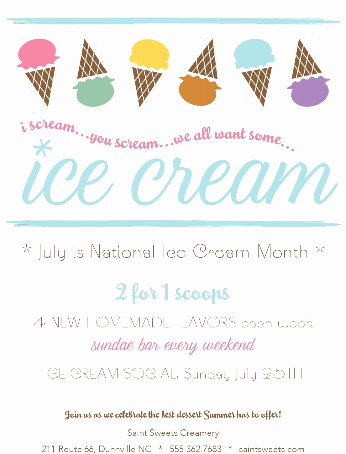 Ice Cream social Flyer Inspirational Ice Cream social Flyer Musthavemenus
