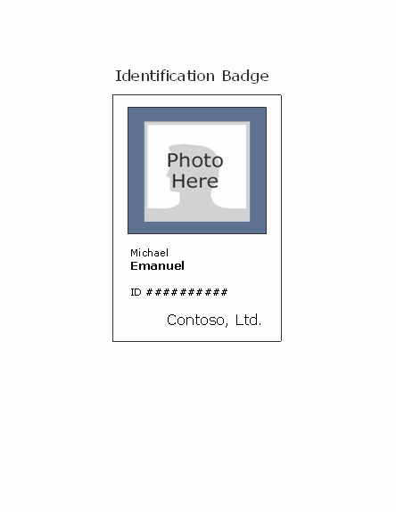 Id Card Template Word Beautiful Employee Photo Id Badge Portrait