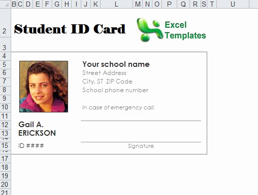 Identification Card Online Free Elegant Student Id Card Template
