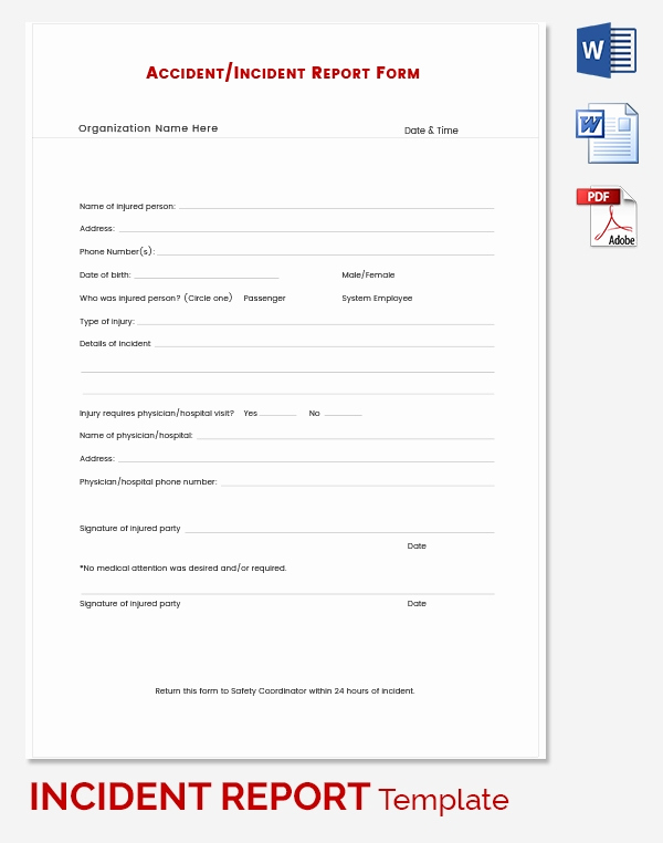Incident Report Template Word Awesome Incident Report Template 39 Free Word Pdf format
