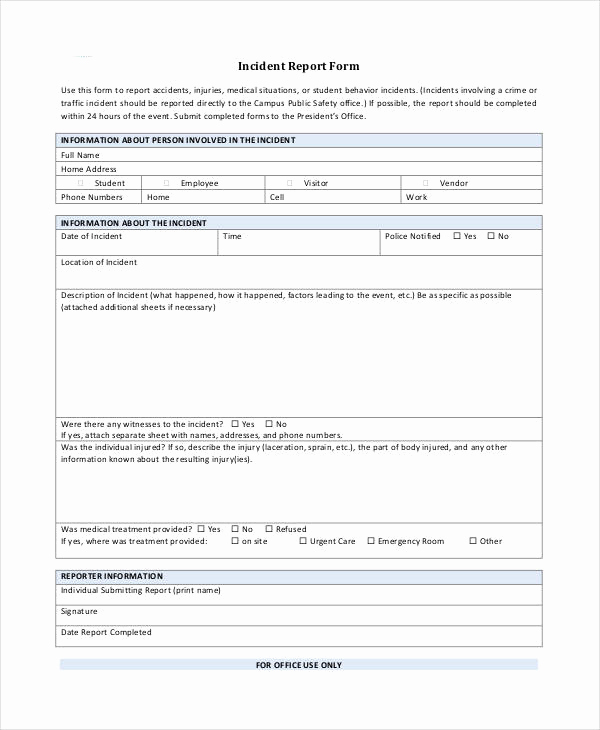 Incident Report Template Word Best Of Blank Incident Report Template 18 Free Pdf Word Docs
