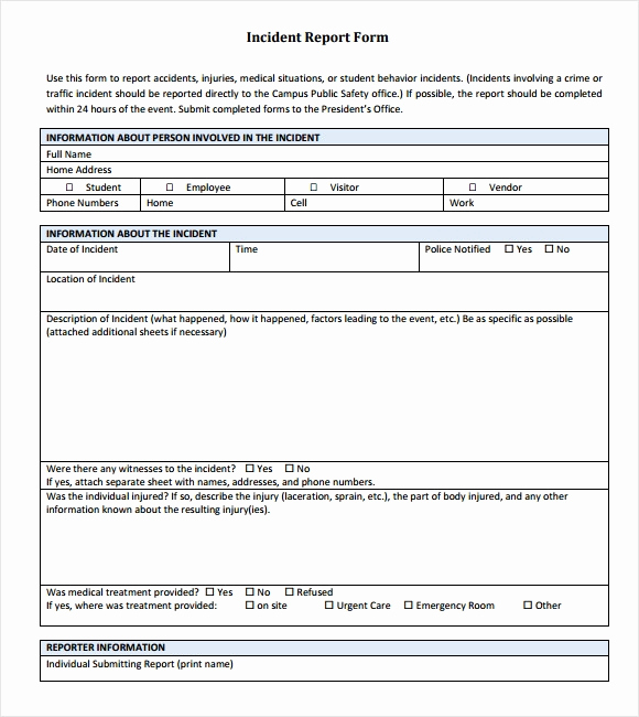 Incident Report Template Word Fresh 24 Sample Incident Reports Pdf Ms Word Pages