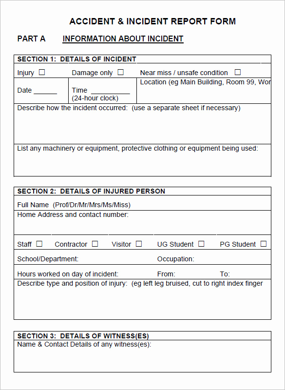 Incident Report Template Word Inspirational 20 Accident Report Templates Docs Pages Pdf Word