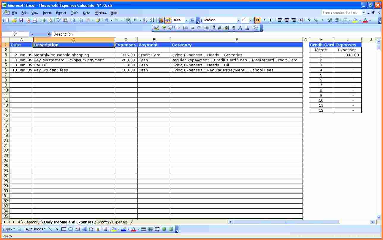 Income and Expense Worksheet Fresh 10 Personal In E and Expenses Spreadsheet