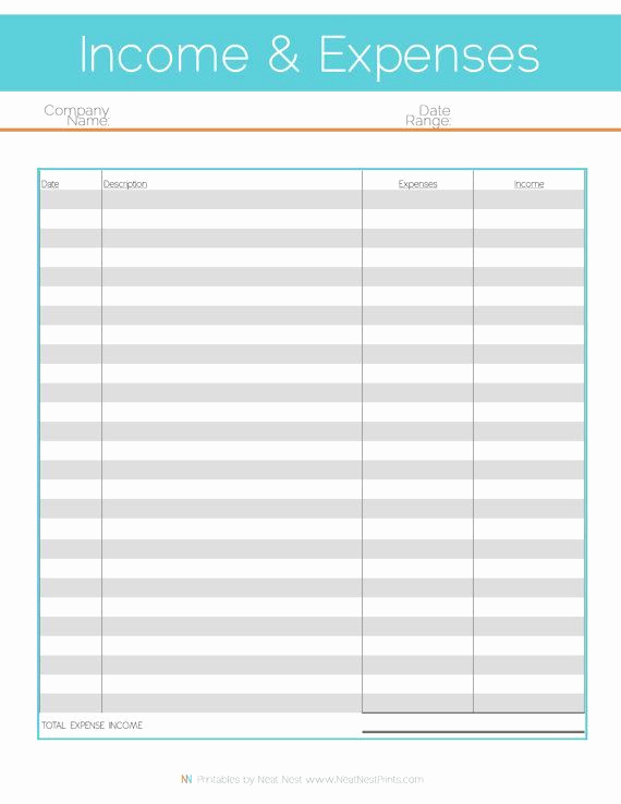 Income and Expense Worksheet Lovely Free Printable In E Expense Tracker