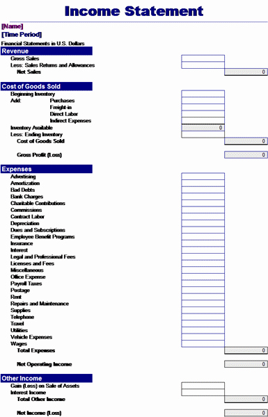 Income Statement Template Excel Awesome Profit and Loss Fice