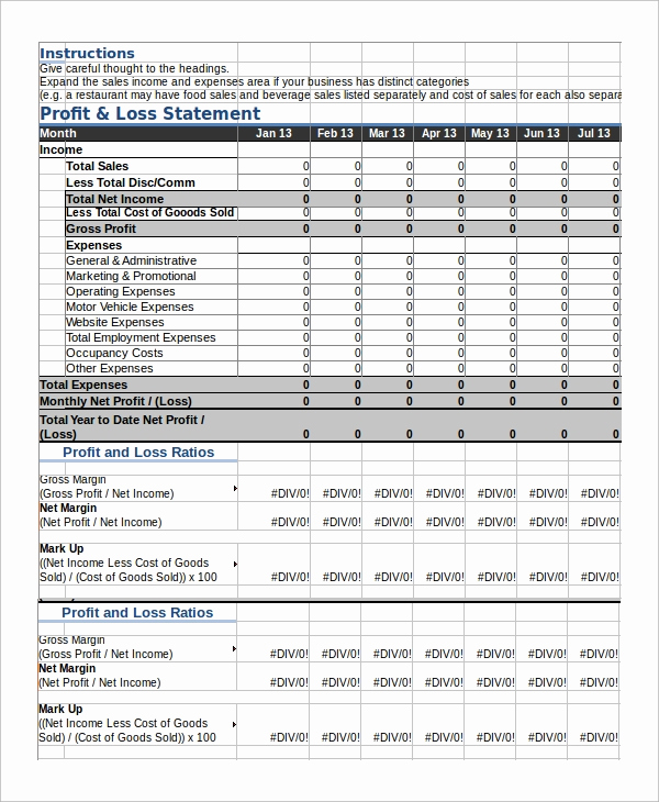 Income Statement Template Excel Unique Sample Profit Loss Statement 8 Examples In Pdf Excel