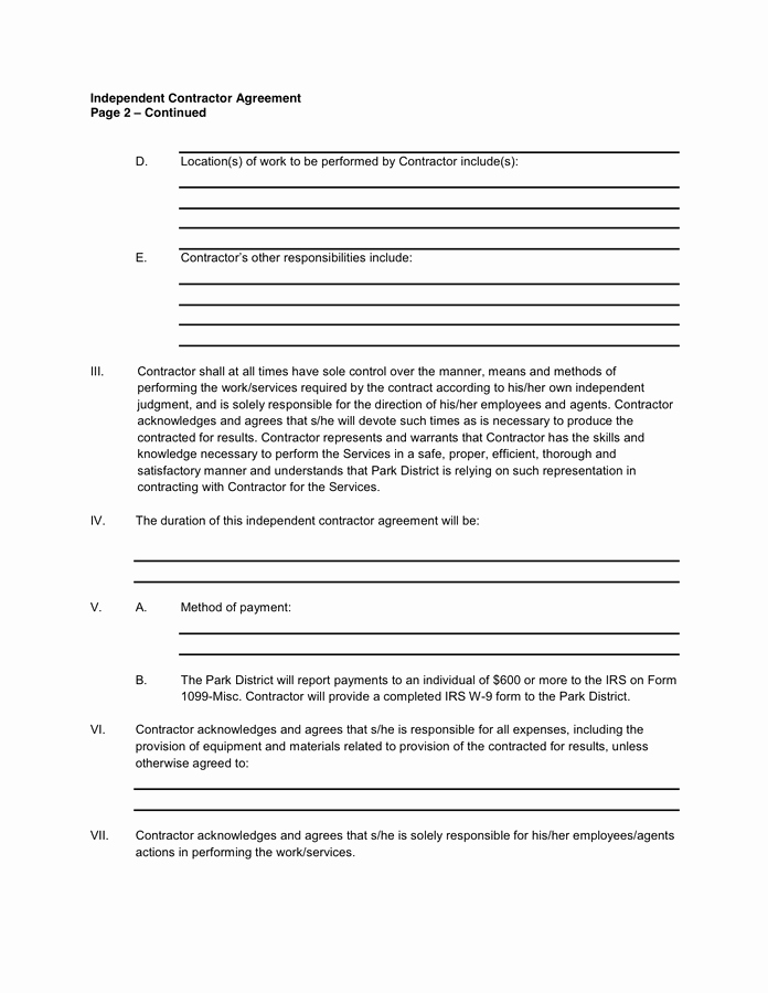 Independent Contractor Agreement Pdf Awesome Independent Contractor Agreement – Short form In Word and