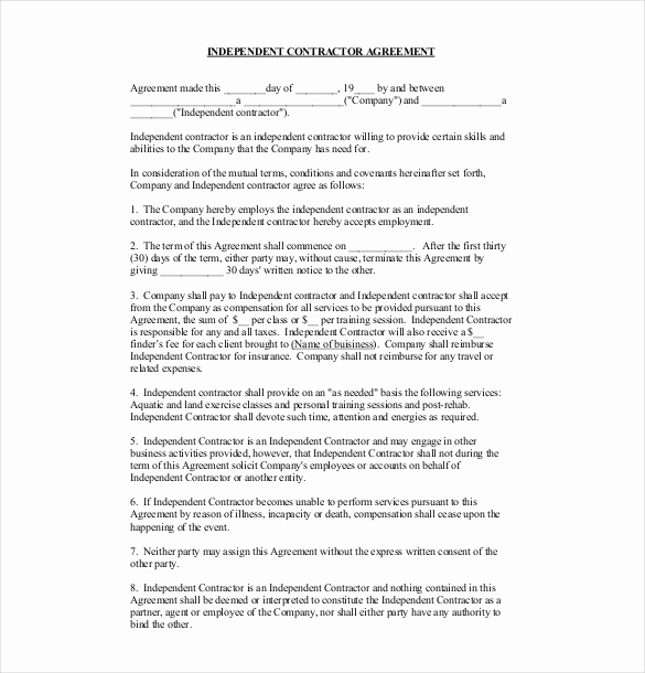 Independent Contractor Agreement Pdf Elegant 24 Contract Agreement Templates – Word Pdf Pages