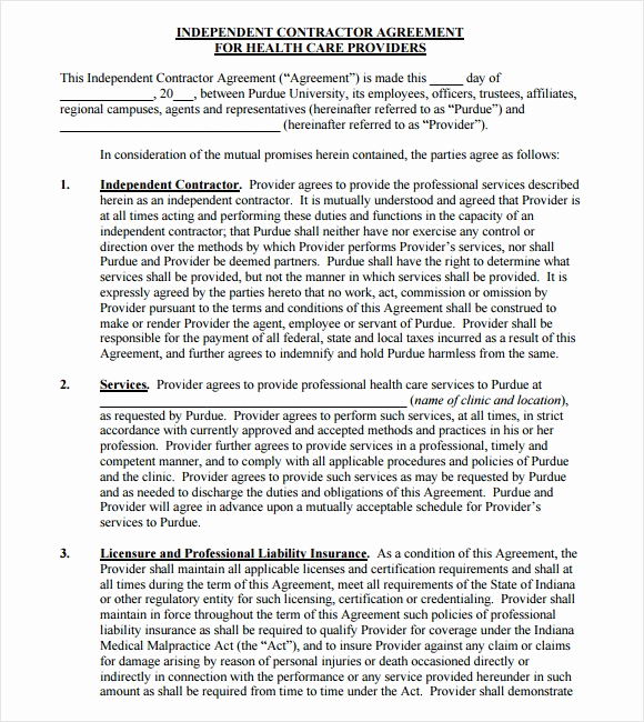 Independent Contractor Agreement Pdf Lovely Sample Independent Contractor Agreement 22 Documents