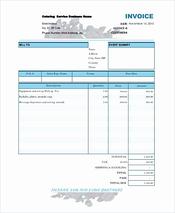 Independent Contractor Invoice Template Beautiful Catering Bill Invoice Contractor Invoice Template Tips