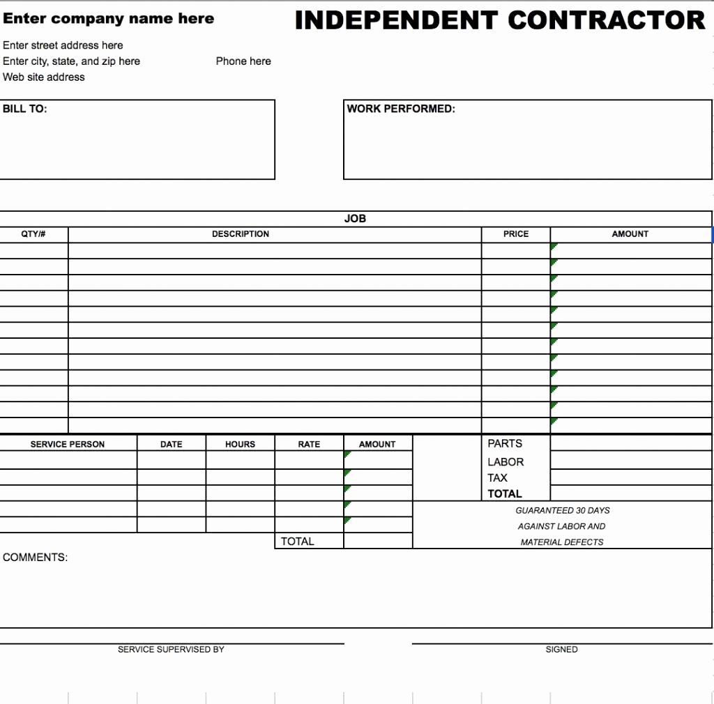 Independent Contractor Invoice Template Best Of Excel Labor Invoice Template 9 Things to Expect when