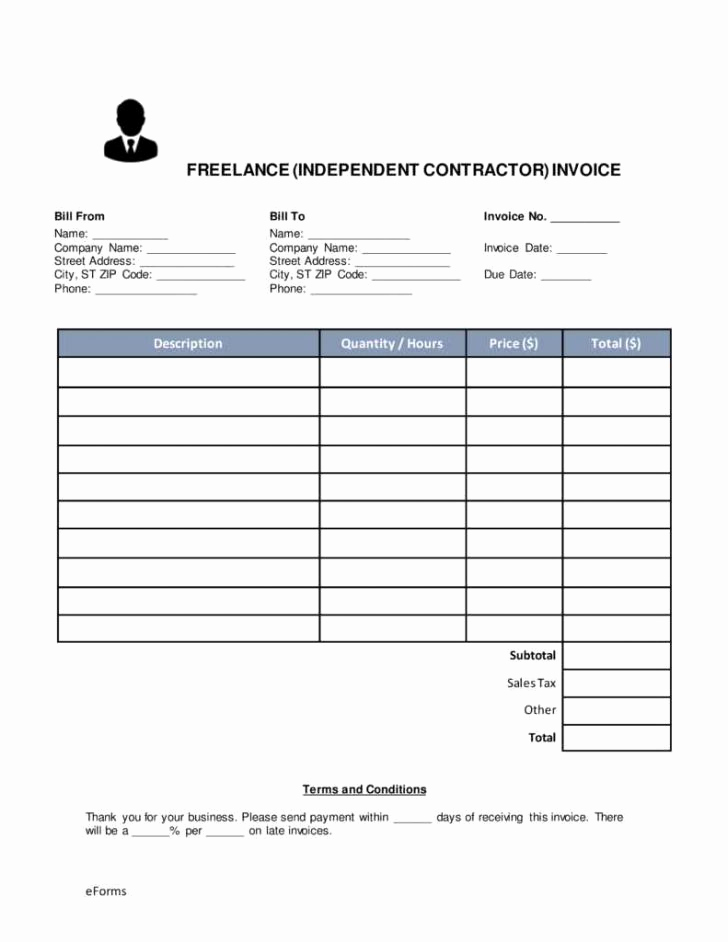 Independent Contractor Invoice Template Fresh Contractors Invoices Free Templates