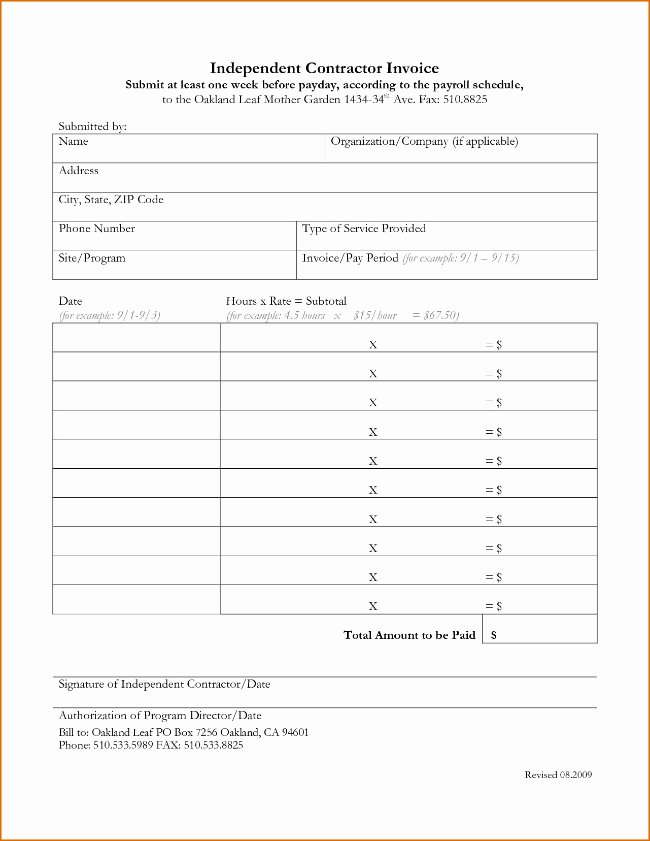 Independent Contractor Invoice Template Inspirational 10 Independent Contractor Invoice Template