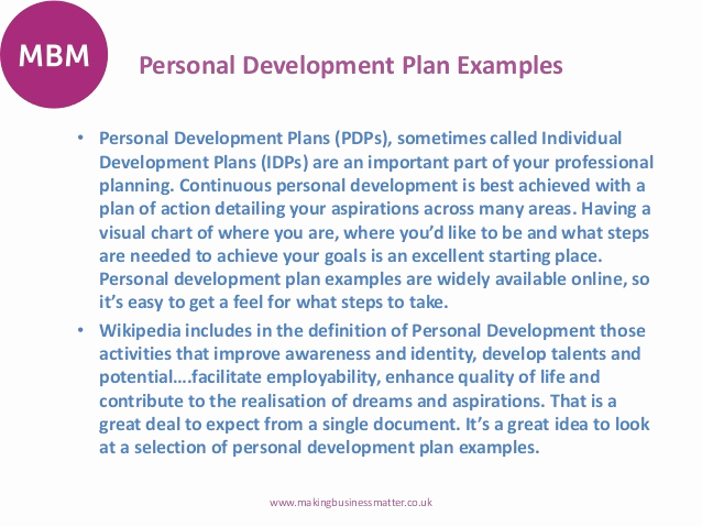 Individual Development Plan Examples Awesome Personal Development Plans