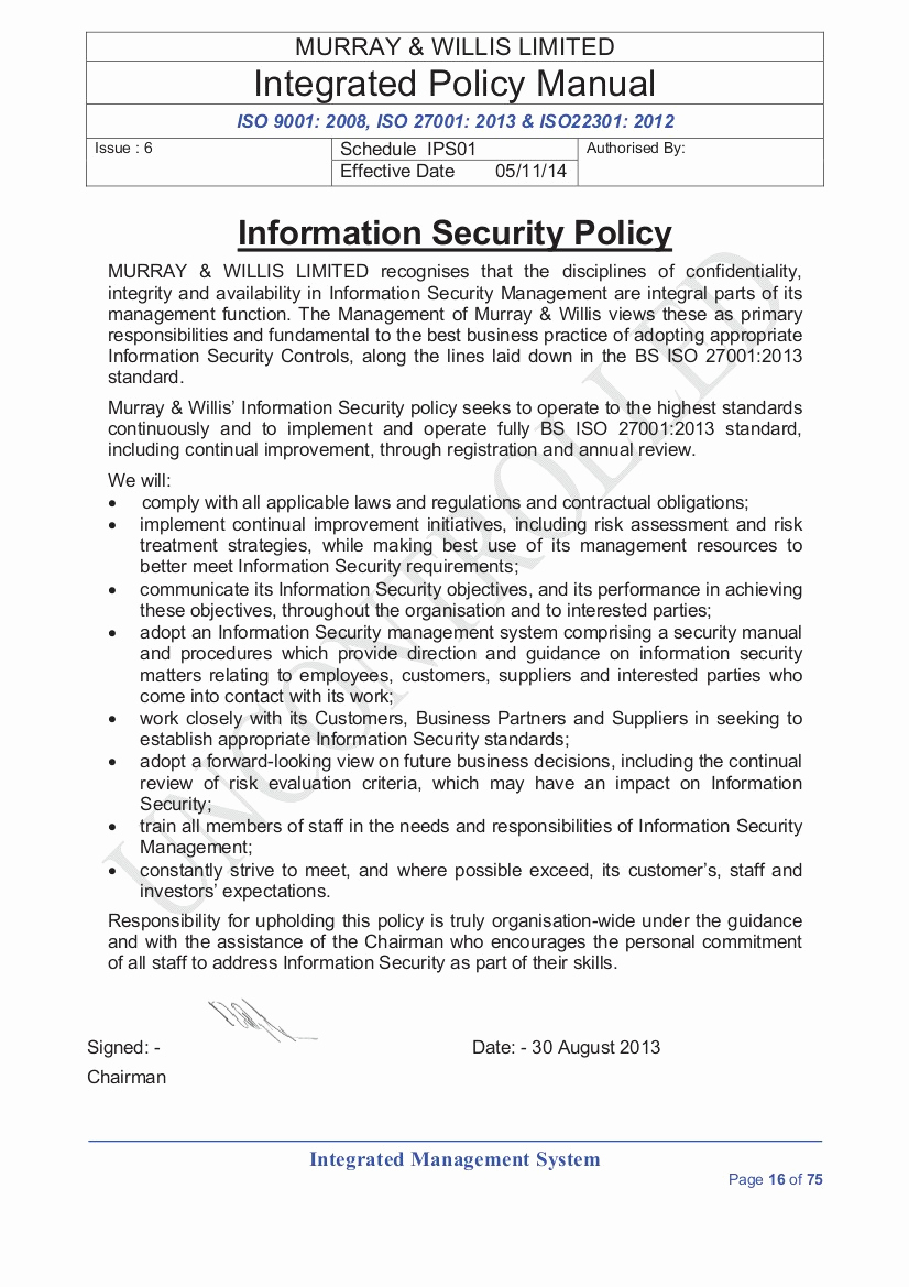 Information Security Policies Templates Luxury Information Security Policies