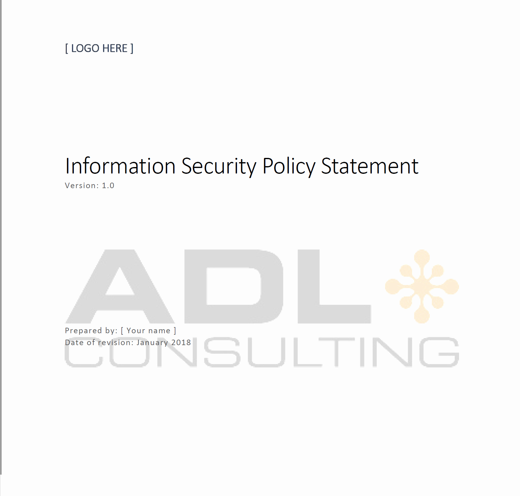 Information Security Policies Templates New Information Security Policy Statement Template