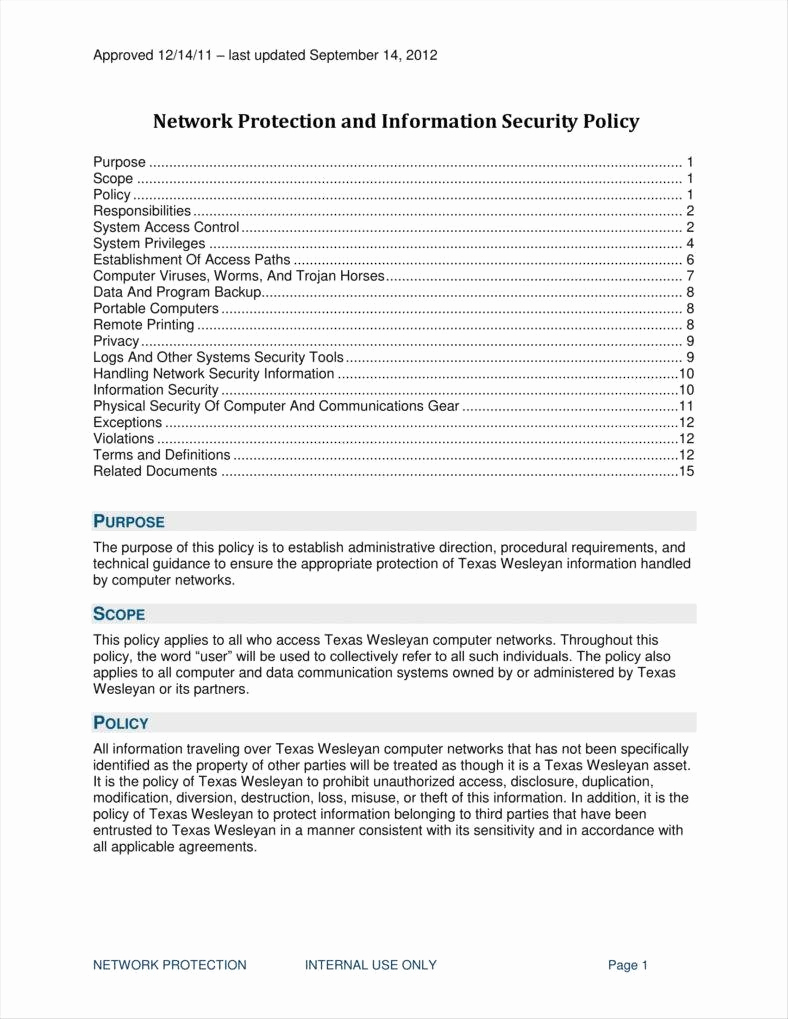 Information Security Policy Template Awesome 9 It Policy Templates Free Pdf Doc format Download