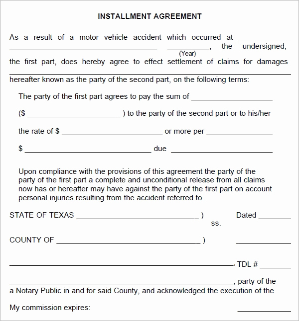 Installment Payment Agreement Template Fresh Installment Agreement 5 Free Pdf Download