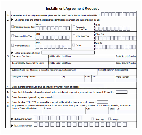 Installment Payment Agreement Template Unique 7 Sample Installment Agreements