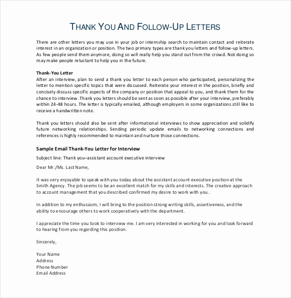 Interview Follow Up Email Template New 11 Thank You Email after Teaching Interview Pdf Doc