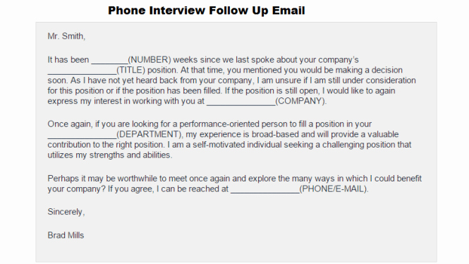 Interview Follow Up Email Template Unique 3 Free Phone Interview Follow Up Email Templates Word