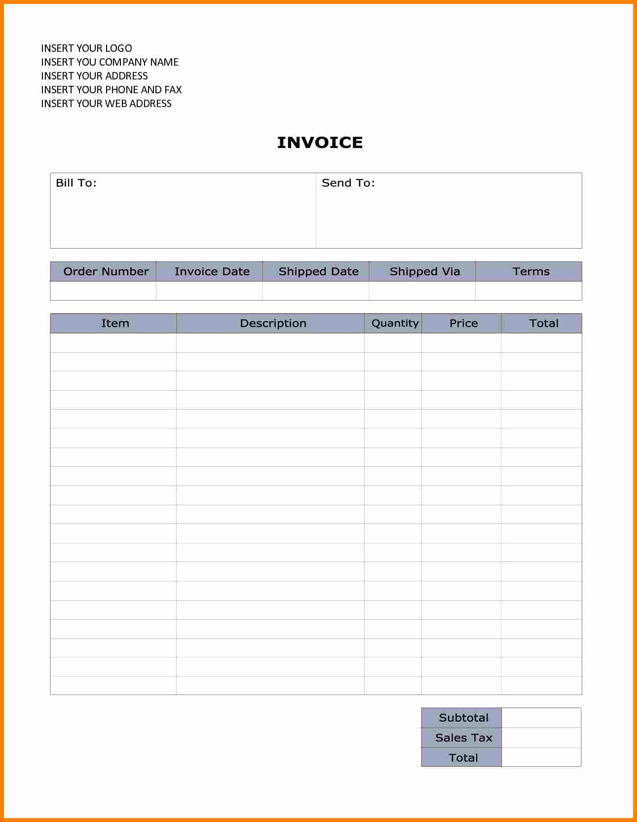 Invoice format In Word Unique 6 Bill format In Word Doc