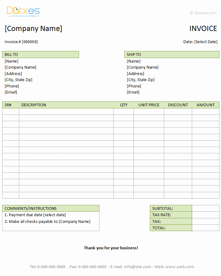 Invoice format In Word Unique Free Invoice Template for Word Excel Open Fice and