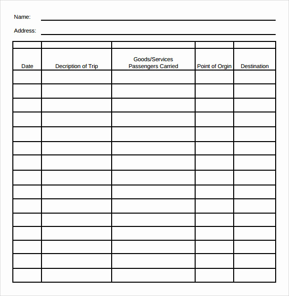 Irs Mileage Log Template Beautiful Mileage Log Template 13 Download Free Documents In Pdf Doc