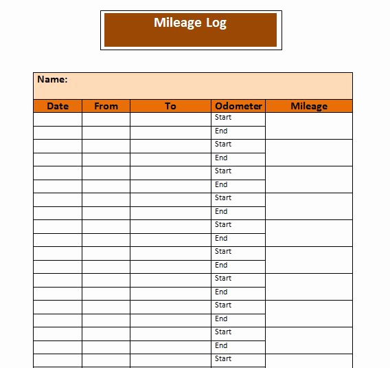 Irs Mileage Log Template Unique 30 Printable Mileage Log Templates Free Template Lab