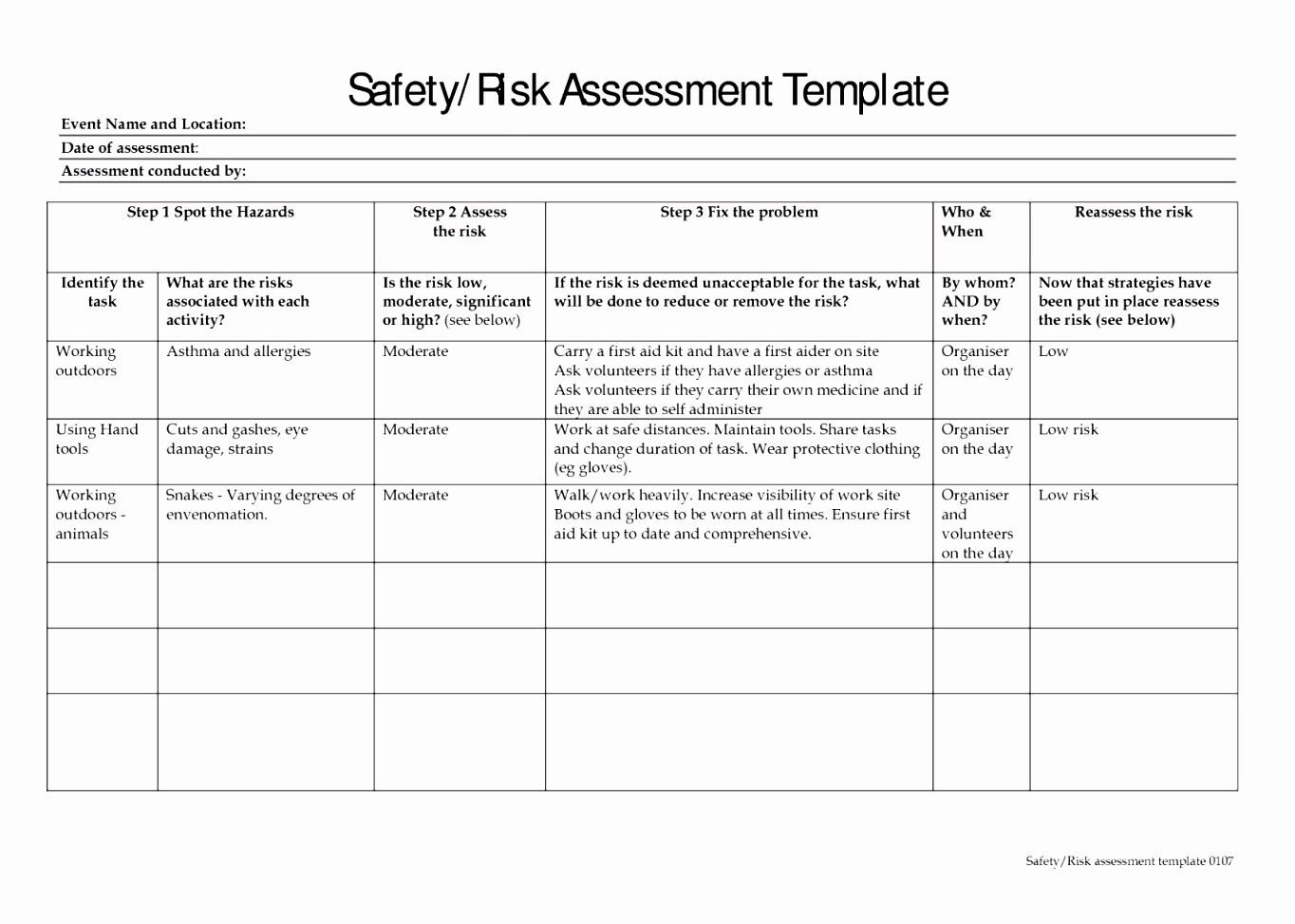 It Risk assessment Template Luxury 12 Hazard Identification form Template Eouie