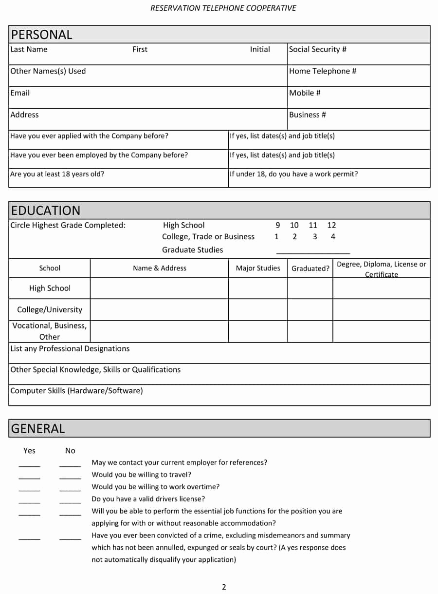 Job Application form Template Unique 50 Free Employment Job Application form Templates